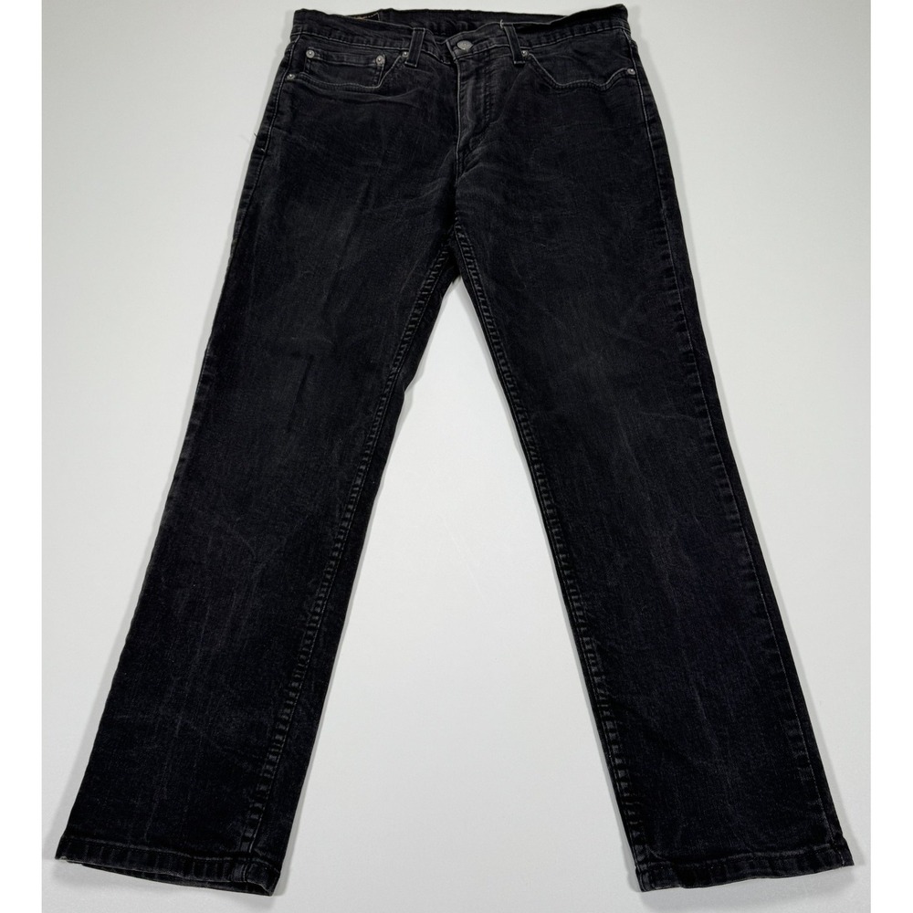 Levi's 511 Jeans Mens 34x30 Fit 32x28 Black Faded Denim Straight Grunge Skate - Picture 1 of 14